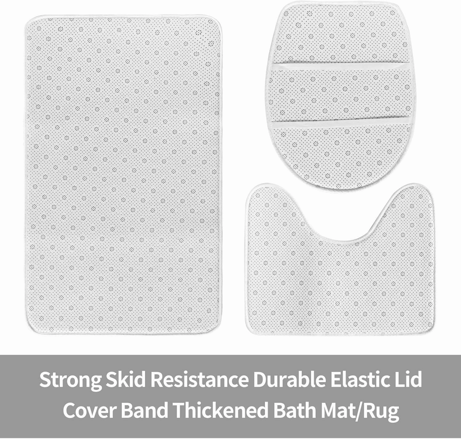 Soft and Comfortable Flannel Bathroom Non Slip Rugs,Super Absorbent Anti-Skid Carpet 3 Pieces/Set Turning The Flame