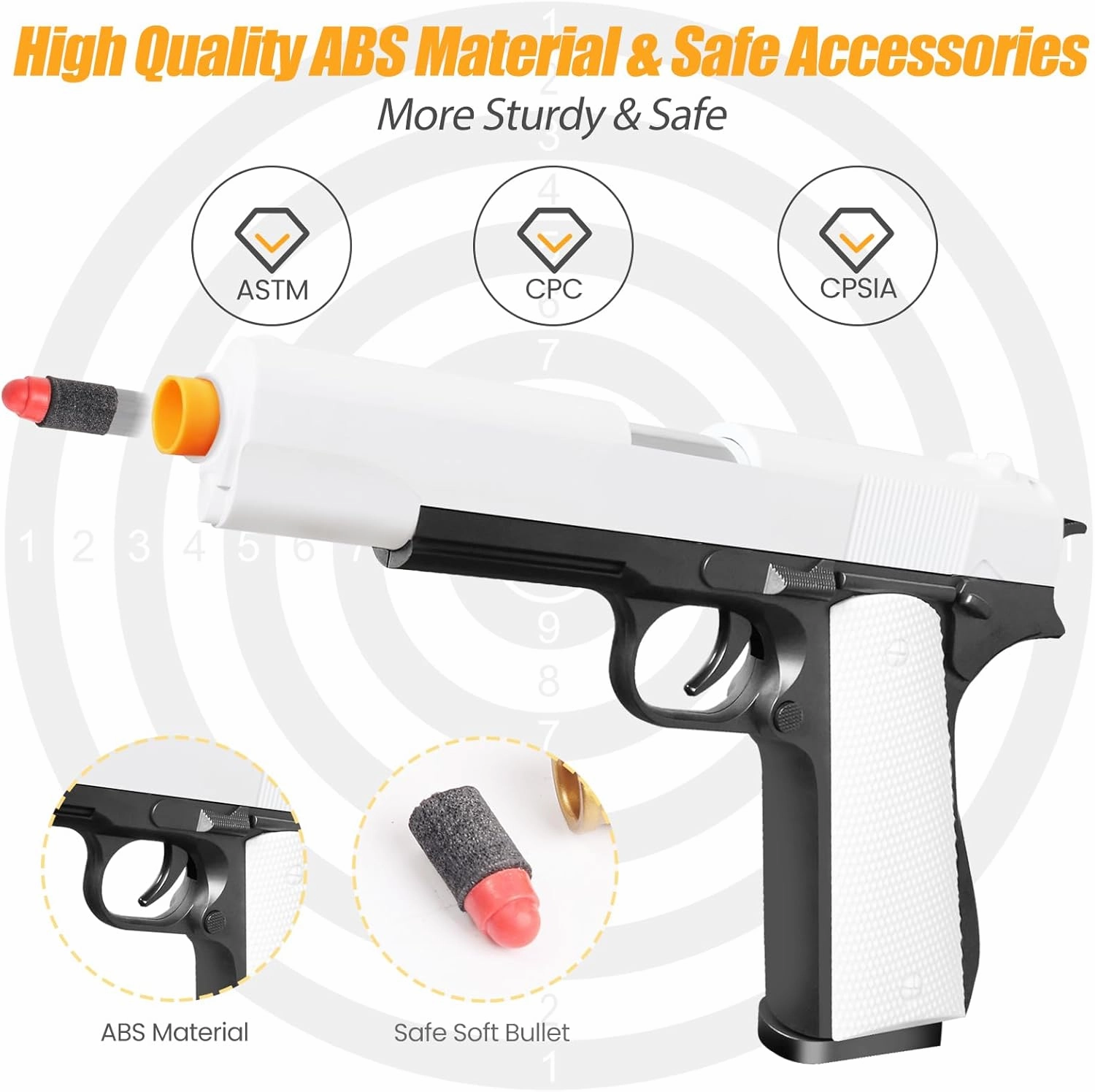Soft Bullet Toy Gun for Boys, Toy Guns with Shell Ejecting, Toy Foam Blasters & Guns, Gift Box for Christmas Birthday for Boys Girls Adults Age 8 