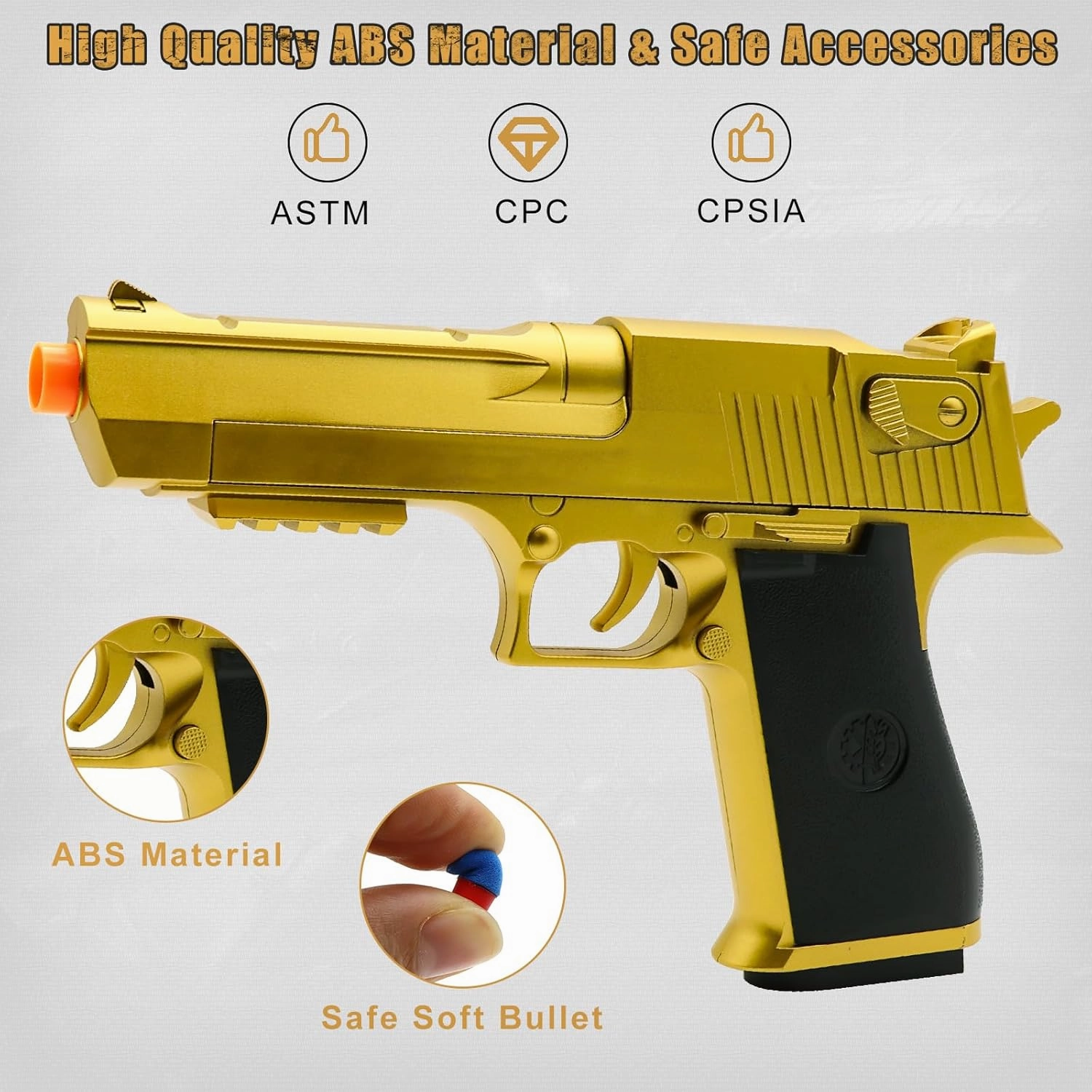 Soft Bullet Toy Gun with Empty Shell Ejecting with Foam Bullets - Shooting Educational Gun Toys Model - Christmas, Birthday Gifts for Boys Kids Girls Adults Age 8 