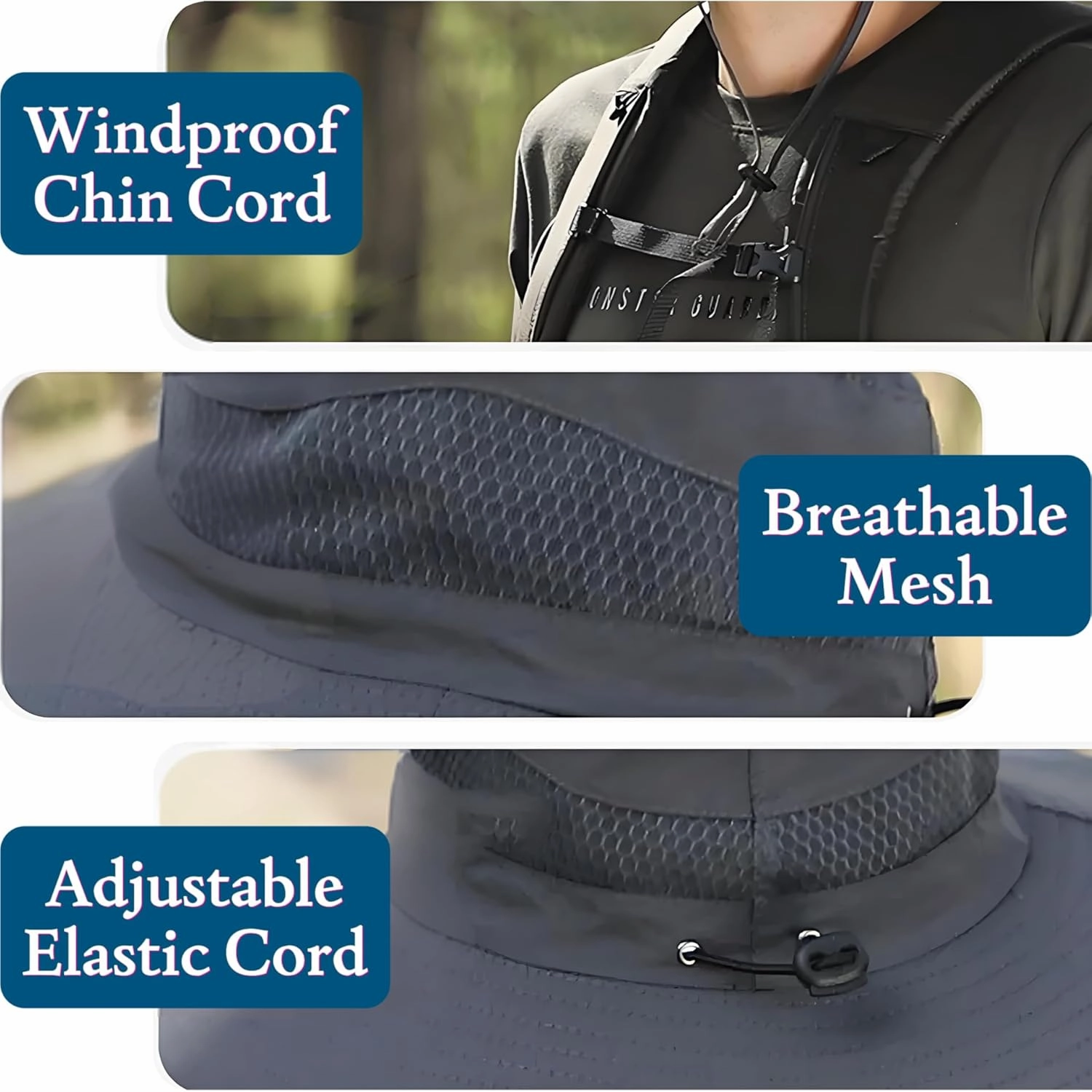 Solar Fan Hat Wide Brim Solar Fan Hat Outdoor Sun Hats for Men Women Fishing Hat with Removable & USB Charging Fan