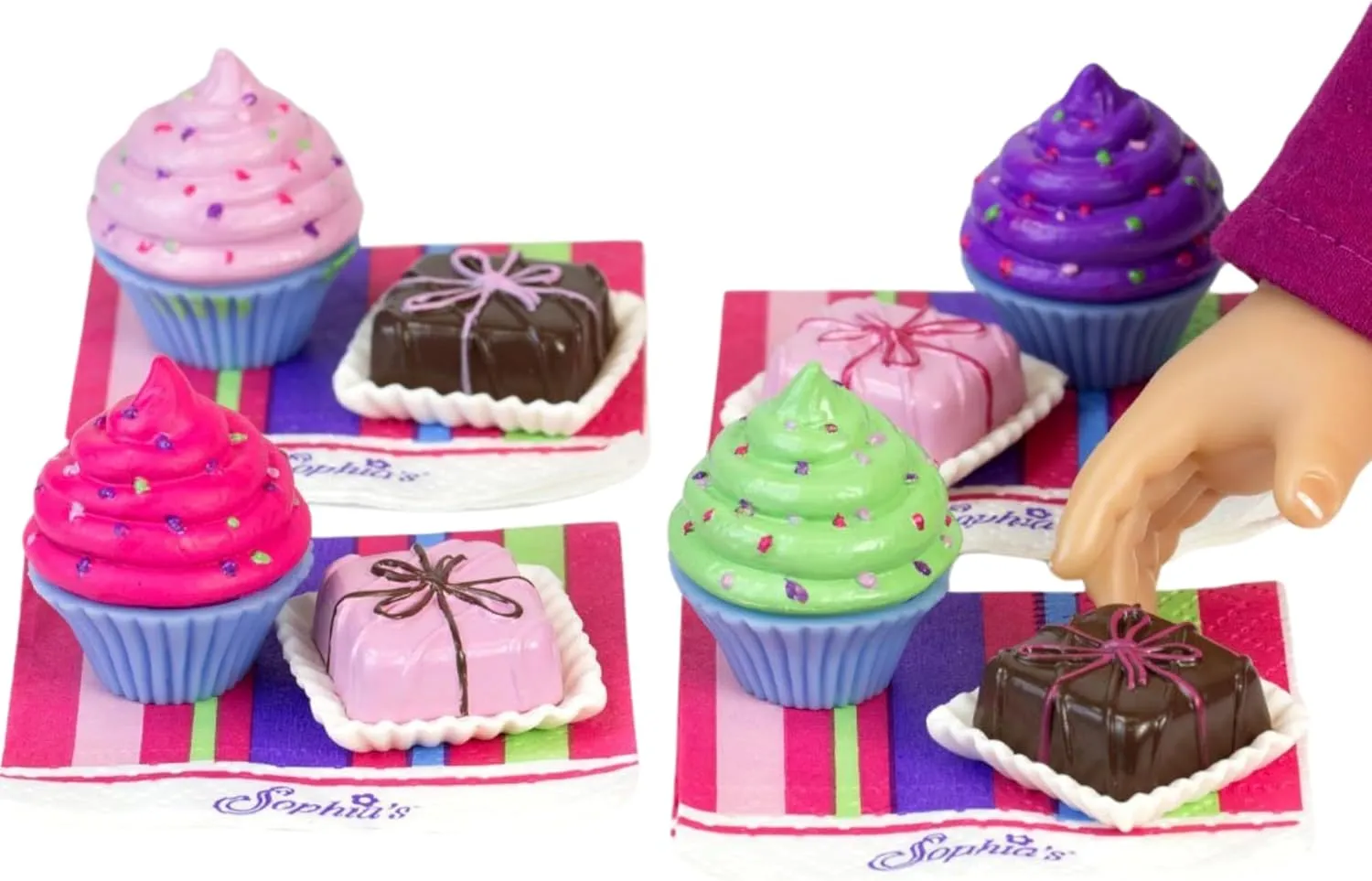 Sophia's 47 Piece Serving Set with Delicious Desserts for 18'' Dolls, Multicolor