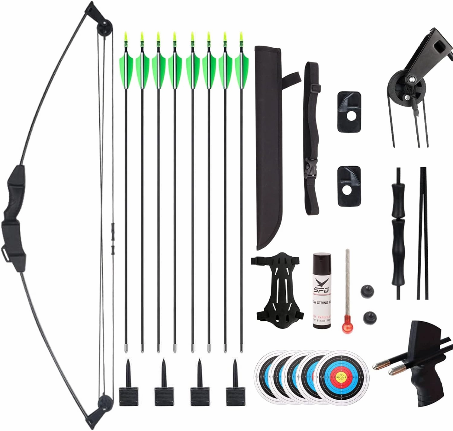 SOPOGER Kids Bow and Arrow Set for Boys Girls, Beginner Bow and Arrow for Kids 8-12 Youth Archery Set, Youth Compound Bow and Arrow Set for Kids Backyard Archery Games Toy Gifts