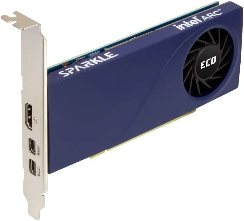 Sparkle Intel Arc A310 ECO, 4GB GDDR6, 50W TBP, Short Bracket is Included, Low-Profile, Single Fan, Single Slot, HDMI x1, Mini DisplayPort x2, SA310C-4G