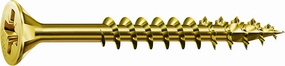 SPAX Universal Screw, 3.5 x 45 mm, Pack of 1000, Phillips Z2, Countersunk Head, Partially Threaded, 4CUT, Yellox, 0291020350455