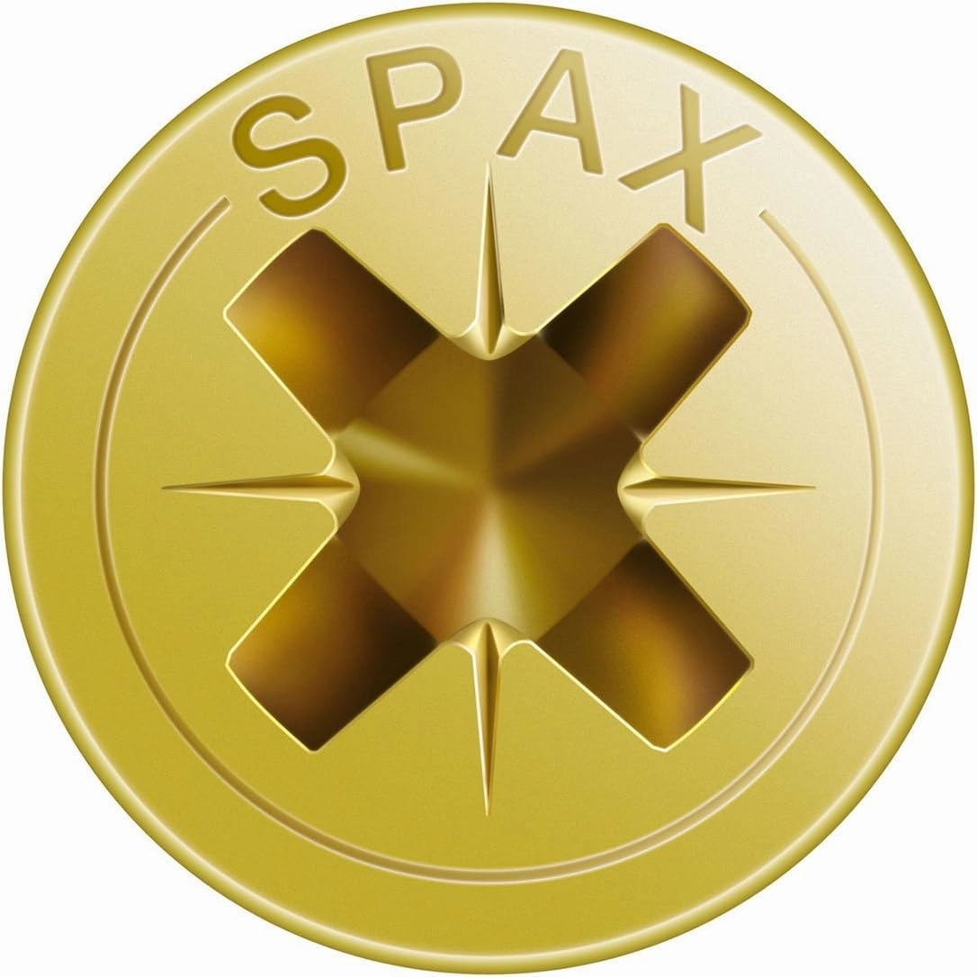 SPAX Universal Screw, 3.5 x 45 mm, Pack of 1000, Phillips Z2, Countersunk Head, Partially Threaded, 4CUT, Yellox, 0291020350455