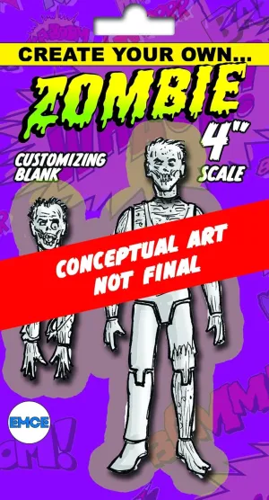 Spherewerx Create Your Own Comic Book Hero Zombie Customizing Blank 4" Action Figure