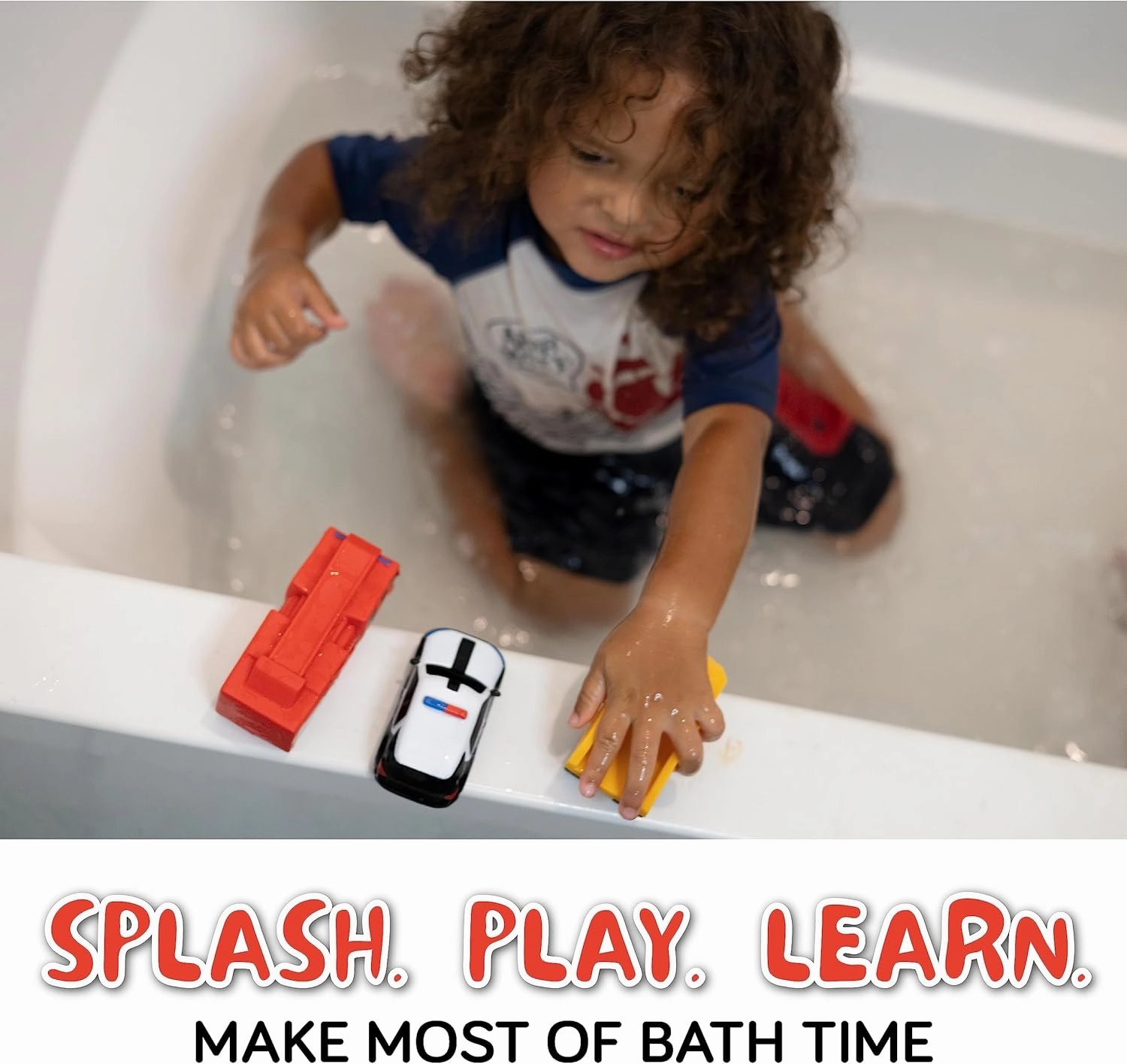 SplashEZ Mold Free Baby Bath Toys, No Hole Bath Toys for Toddlers, Bathtub 6-Pack Cars Set for Kids, No Mold Floating Water 6 Vehicles Set for Pool, BPA-Free Safe Fun, Infant Ages 1 3 6 12 18 Mo