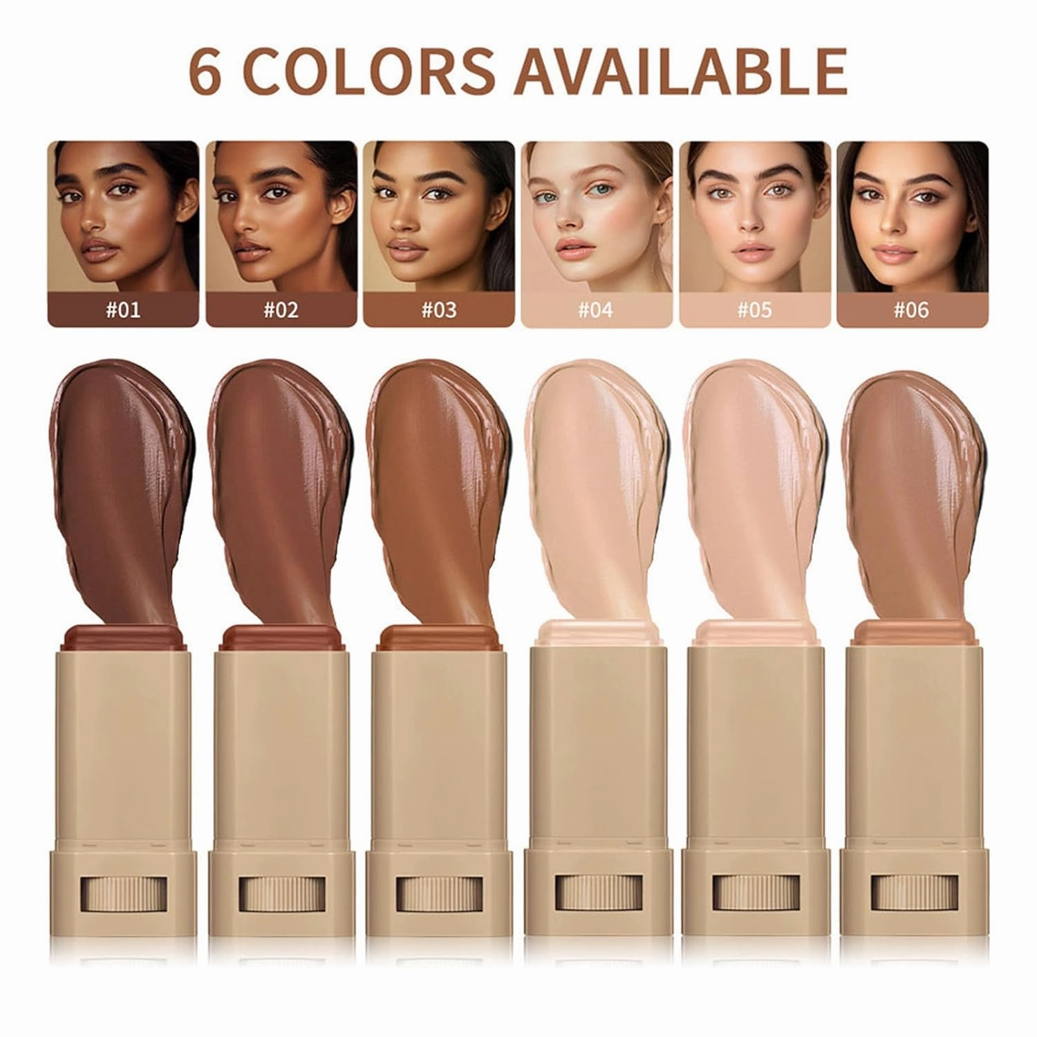 Splendor Serum Boosted Skin Tint Balm, Solid Tinted Moisturizing Serum Contour Stick Foundation Face Stick, Sweat-proof Portable for Women of All Skin Tones (#1-2PCS)