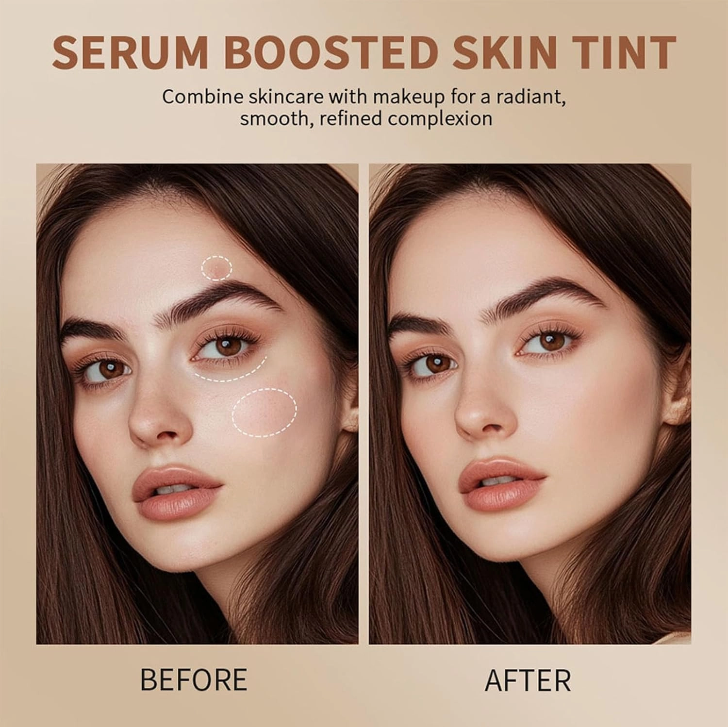 Splendor Serum Boosted Skin Tint Balm, Solid Tinted Moisturizing Serum Contour Stick Foundation Face Stick, Sweat-proof Portable for Women of All Skin Tones (#1-2PCS)