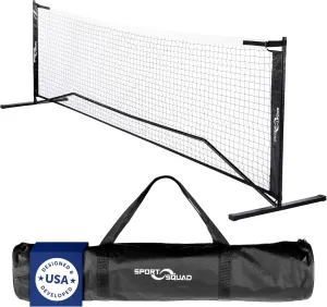 Sport Squad 10' Half-Court Pickleball Net - Easy & Quick Setup - Portable Pickleball Net For Dink & Singles Practice - Durable, Weather-Resistant Frame for Indoor & Outdoor Play - Storage Bag Included
