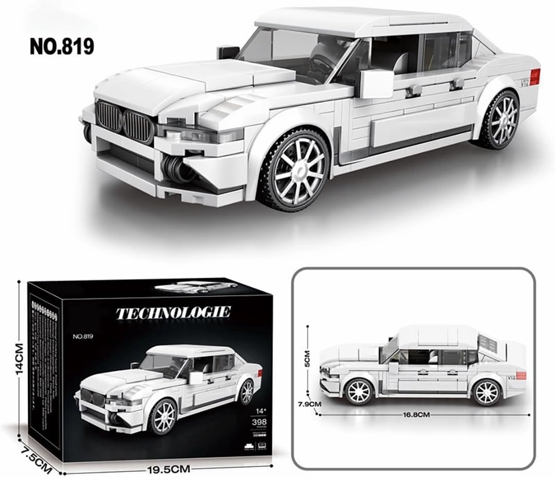 Sports Car Model Building Blocks Set for M760, 398 PCS Racing Car Model Building Blocks kit, MOC Super car Building Brick, Construction Vehicle Toys Gift for Kid Adult
