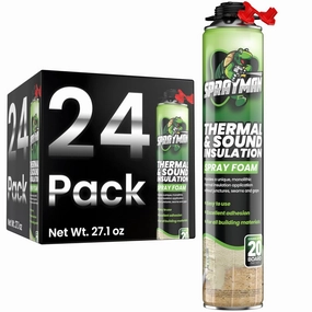 Spray Foam Insulation (480 Sq.Ft.) - Closed Cell Polyurethane Expanding Foam Sealant, Thermal & Acoustic Protection for Wall and Attic - Gun & Cleaner NOT Included, 27.1 oz, 24 Pack