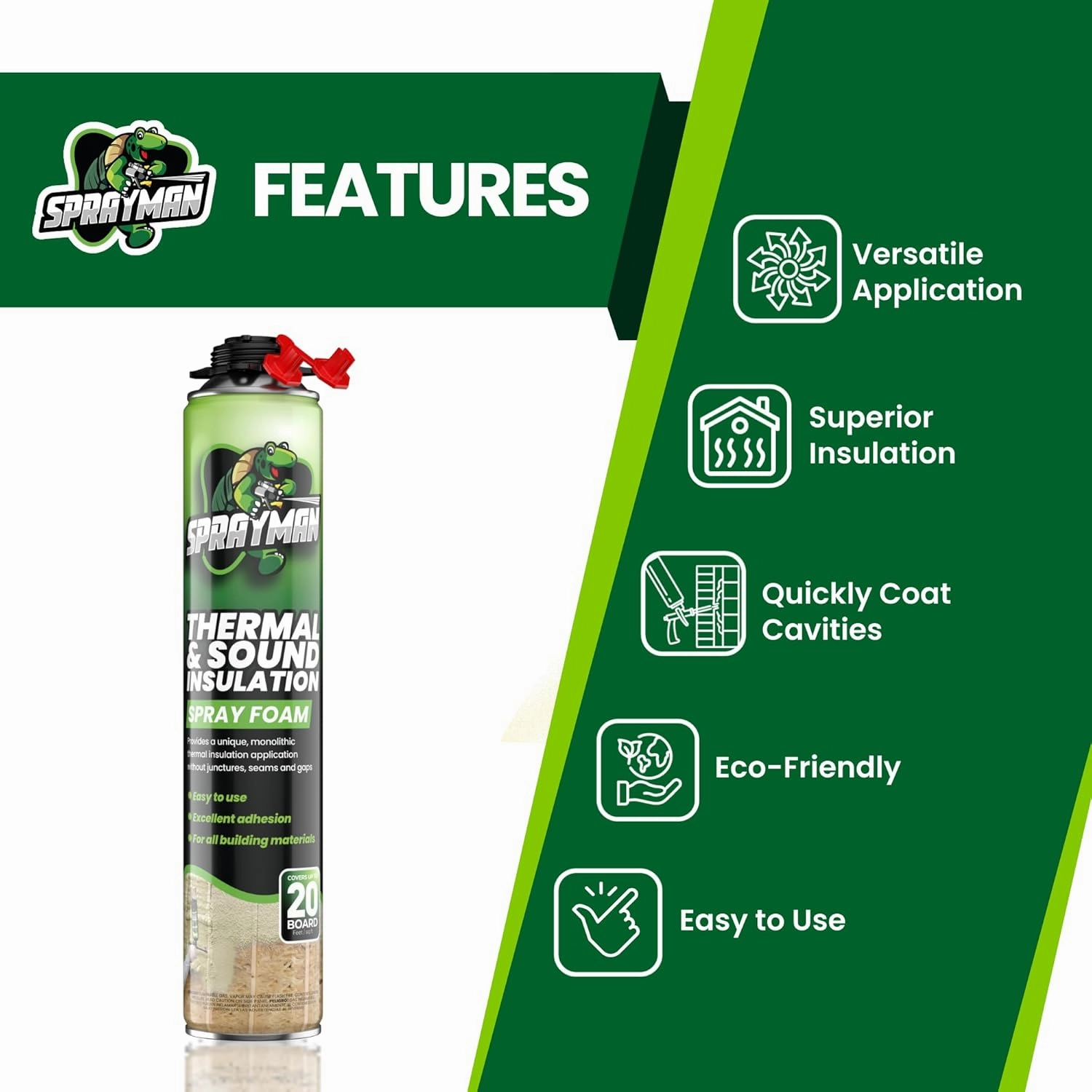 Spray Foam Insulation (480 Sq.Ft.) - Closed Cell Polyurethane Expanding Foam Sealant, Thermal & Acoustic Protection for Wall and Attic - Gun & Cleaner NOT Included, 27.1 oz, 24 Pack