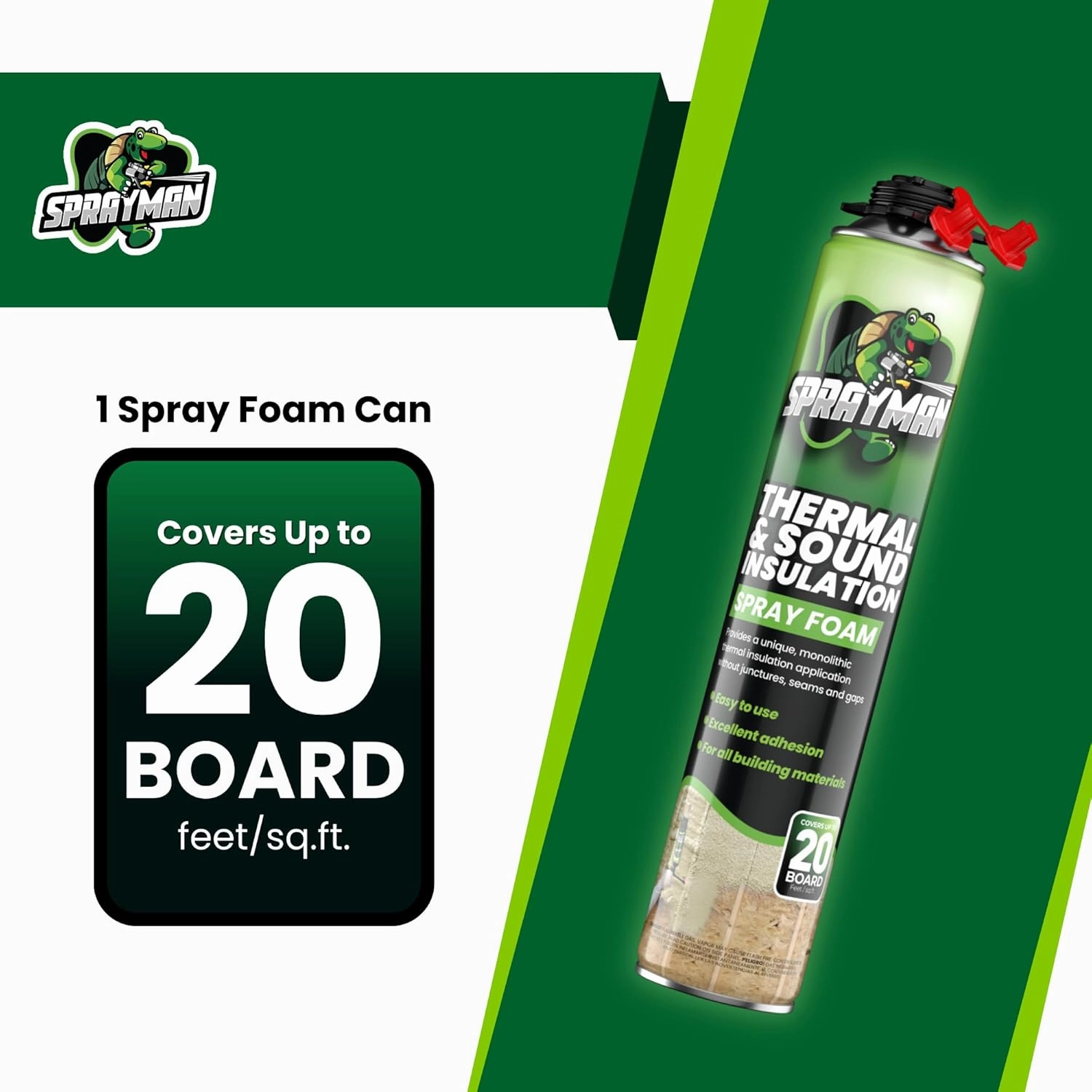 Spray Foam Insulation (480 Sq.Ft.) - Closed Cell Polyurethane Expanding Foam Sealant, Thermal & Acoustic Protection for Wall and Attic - Gun & Cleaner NOT Included, 27.1 oz, 24 Pack