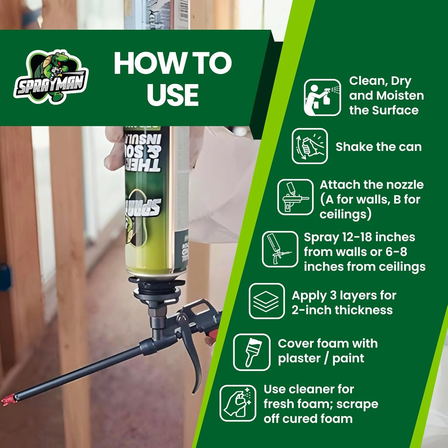 Spray Foam Insulation (480 Sq.Ft.) - Closed Cell Polyurethane Expanding Foam Sealant, Thermal & Acoustic Protection for Wall and Attic - Gun & Cleaner NOT Included, 27.1 oz, 24 Pack