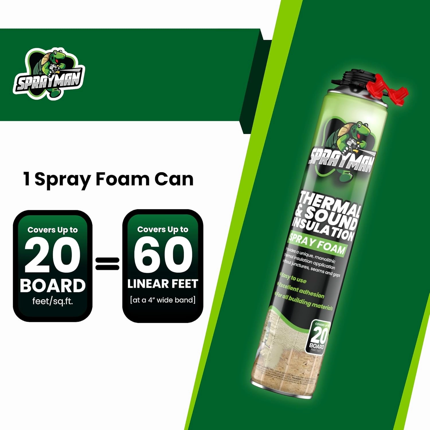 Spray Foam Insulation (480 Sq.Ft.) - Closed Cell Polyurethane Expanding Foam Sealant, Thermal & Acoustic Protection for Wall and Attic - Gun & Cleaner NOT Included, 27.1 oz, 24 Pack