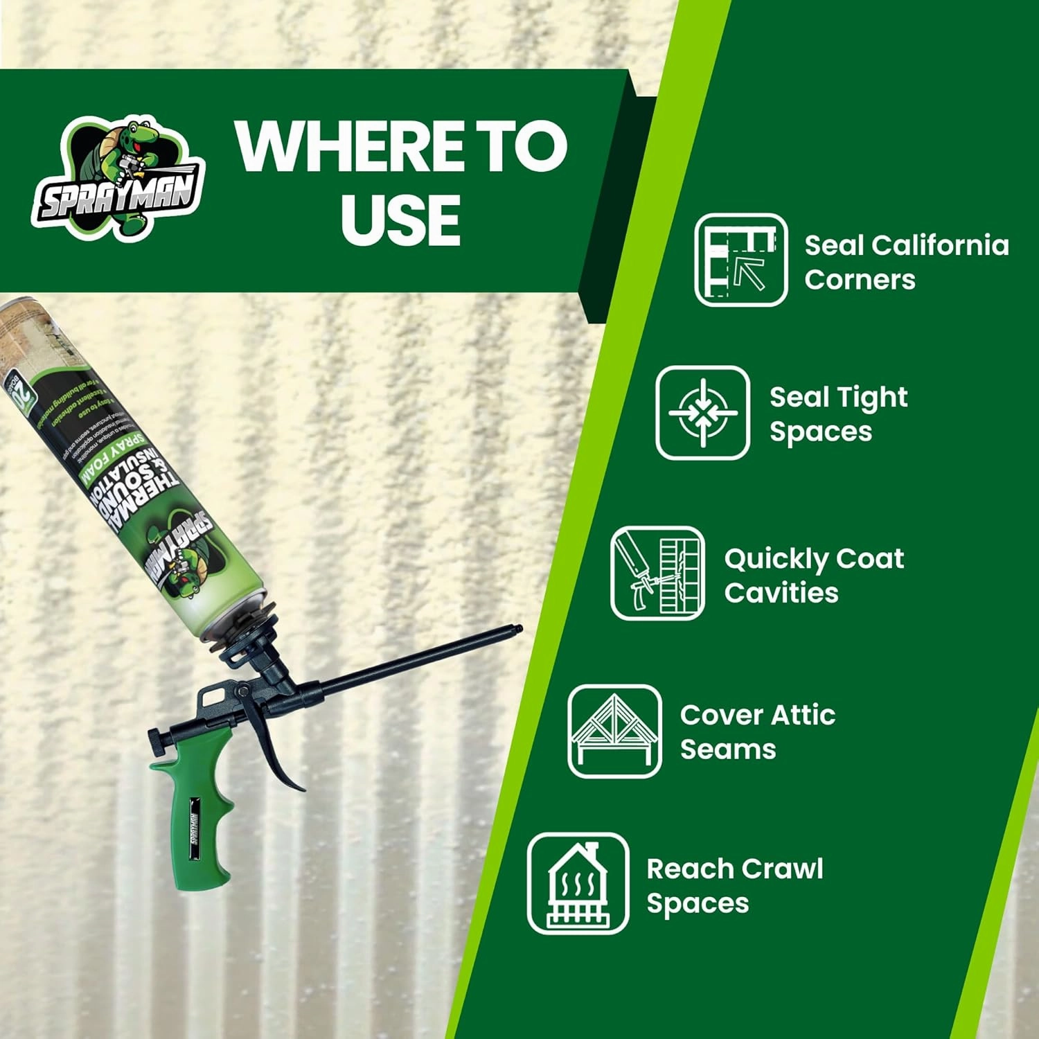 Spray Foam Insulation (480 Sq.Ft.) - Closed Cell Polyurethane Expanding Foam Sealant, Thermal & Acoustic Protection for Wall and Attic - Gun & Cleaner NOT Included, 27.1 oz, 24 Pack