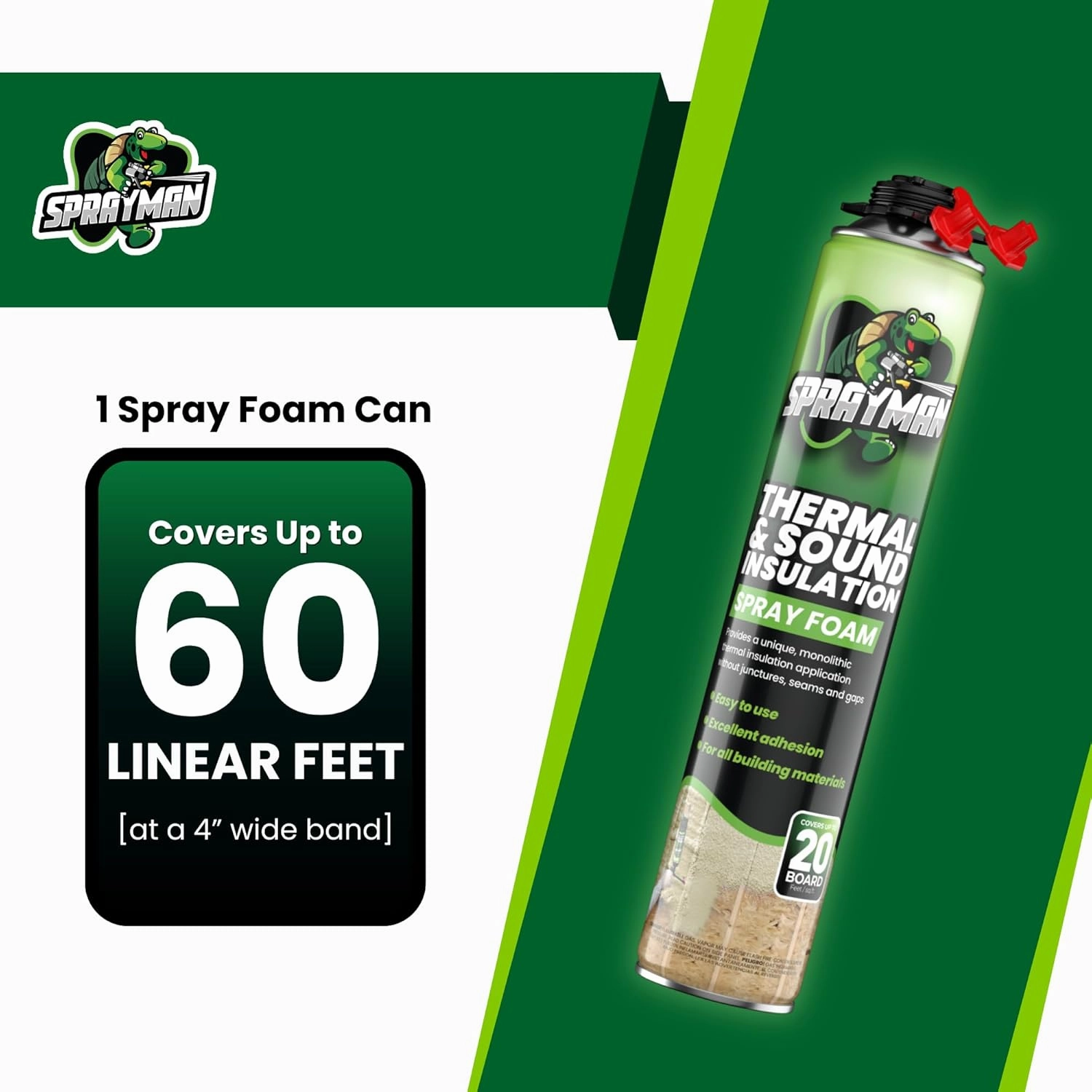 Spray Foam Insulation (480 Sq.Ft.) - Closed Cell Polyurethane Expanding Foam Sealant, Thermal & Acoustic Protection for Wall and Attic - Gun & Cleaner NOT Included, 27.1 oz, 24 Pack