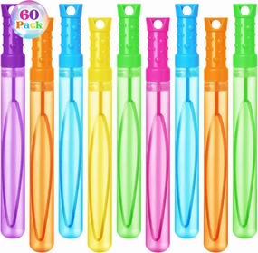 SpringFlower Bubble Wand, 60 Pcs Bubble Wands Bulk, Summer Toys Outdoor Activity Supply,Bubble Party Favors for Kids, Birthday, Wedding, Party