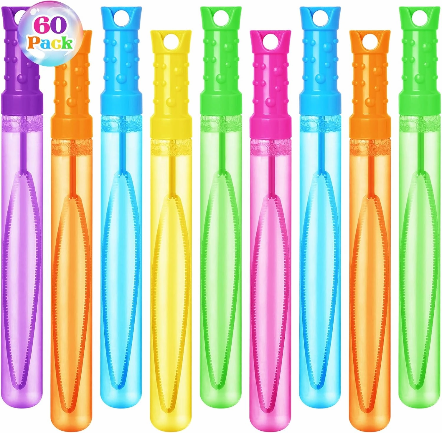 SpringFlower Bubble Wand, 60 Pcs Bubble Wands Bulk, Summer Toys Outdoor Activity Supply,Bubble Party Favors for Kids, Birthday, Wedding, Party