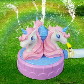 Sprinkler for Kids Outdoor Water Toys: Backyard Spinning Unicorn Toddler Sprinkler Toy - 360° Roating Spray Water Summer Outside Toys Attaches to Garden Hose Splashing Fun Toys for Boys Girls Gifts