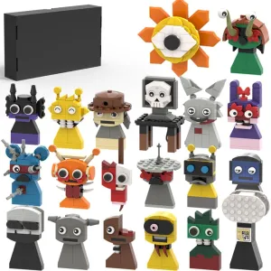 Sprunki Incredibox Building Blocks Set, 20 in 1 Set Characters Music Game Sprunky Phase 3 Building Toys, Creative Horror Cute Music Game Models, Collectible Gift for Fans