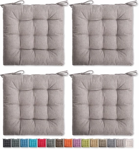 SQUARE MOON 4 Pack Chair Cushions, Seat Cushions, Chair Pads, Chair Mat for Indoor, Outdoor Dining Chair, Kitchen Chairs, Dining Room Chairs (16" × 16" × 4 Pack, Beige)