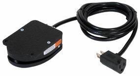 SSC Controls F200-1501 Foot Switch, Momentary Action, 8-ft Cable with Piggyback Plug (3-Pronged), Die-Cast, Electrical, Single Pedal, Made in USA