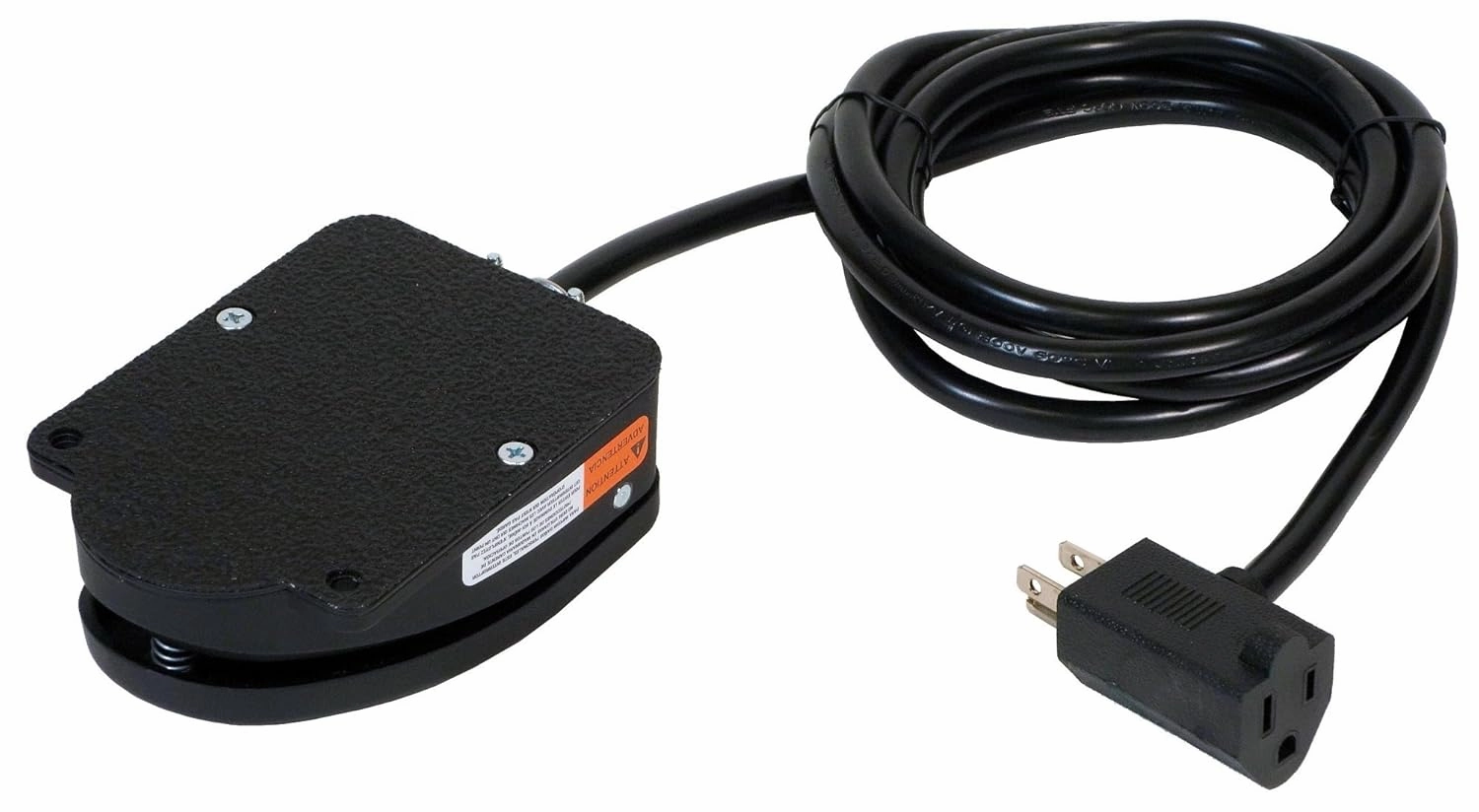 SSC Controls F200-1501 Foot Switch, Momentary Action, 8-ft Cable with Piggyback Plug (3-Pronged), Die-Cast, Electrical, Single Pedal, Made in USA