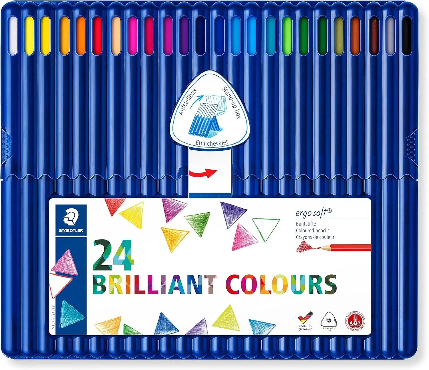 Staedtler Ergosoft Colored Pencils, Set of 24 Colors in Stand-up Easel Case (157SB24)