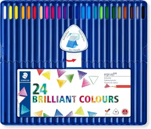 Staedtler Ergosoft Colored Pencils, Set of 24 Colors in Stand-up Easel Case (157SB24)