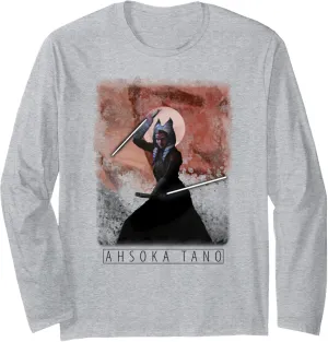 Star Wars: The Mandalorian Ahsoka Tano Painted Portrait R13 Long Sleeve T-Shirt