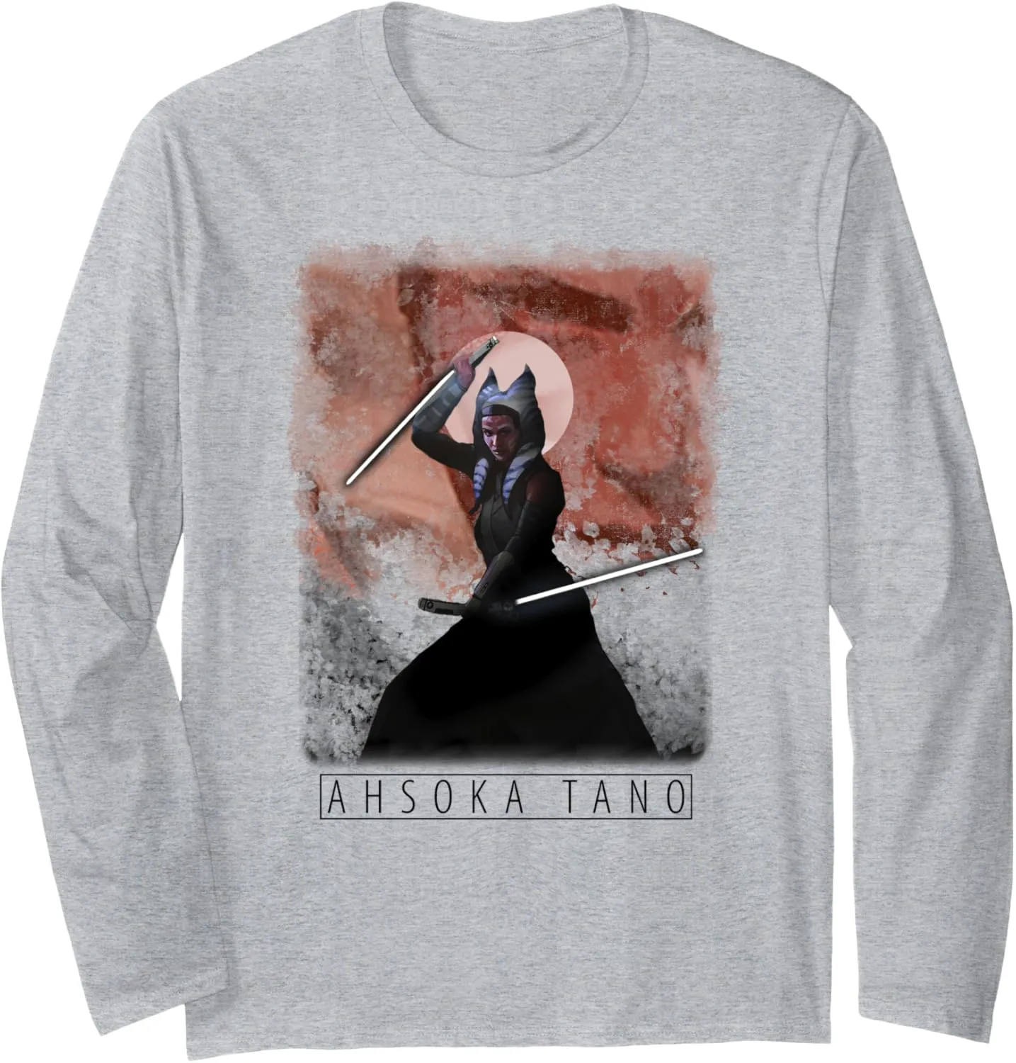 Star Wars: The Mandalorian Ahsoka Tano Painted Portrait R13 Long Sleeve T-Shirt