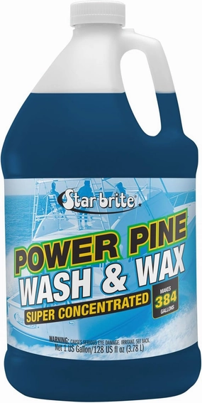 STAR BRITE Power Pine Wash & Wax - Concentrated Marine Grade Formula for Boats, Cars & More - Clean, Shine, UV Protect & Shed Stains in One Step