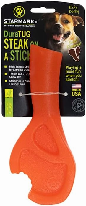 Starmark 74200437: DuraTug Dog Toy, Steak On A Stick, Md