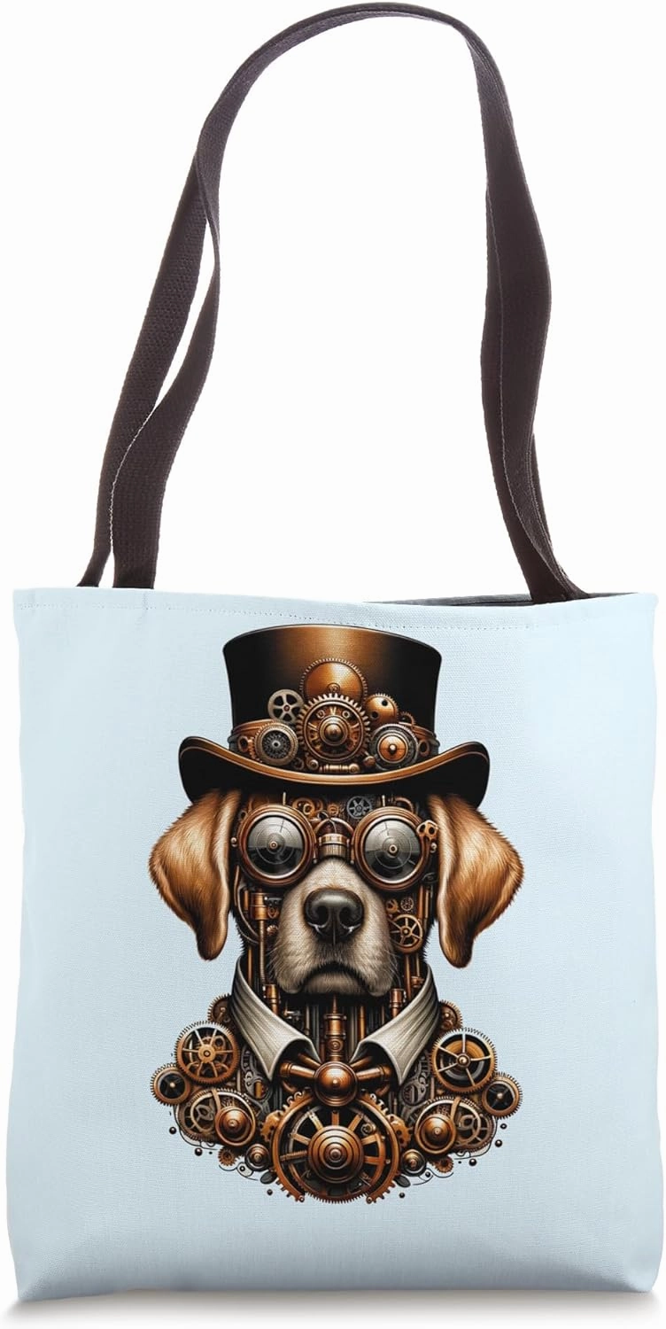 Steampunk Mechanical Pet Lovers Dog Mom And Dad Tote Bag