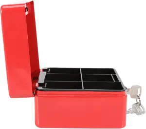 Steel Material Box Mini Box with 2 Keys Smooth Handle, for Jewelry Storage (Small Size Red 35x30x67cm/13 78x11 81x26 38in)