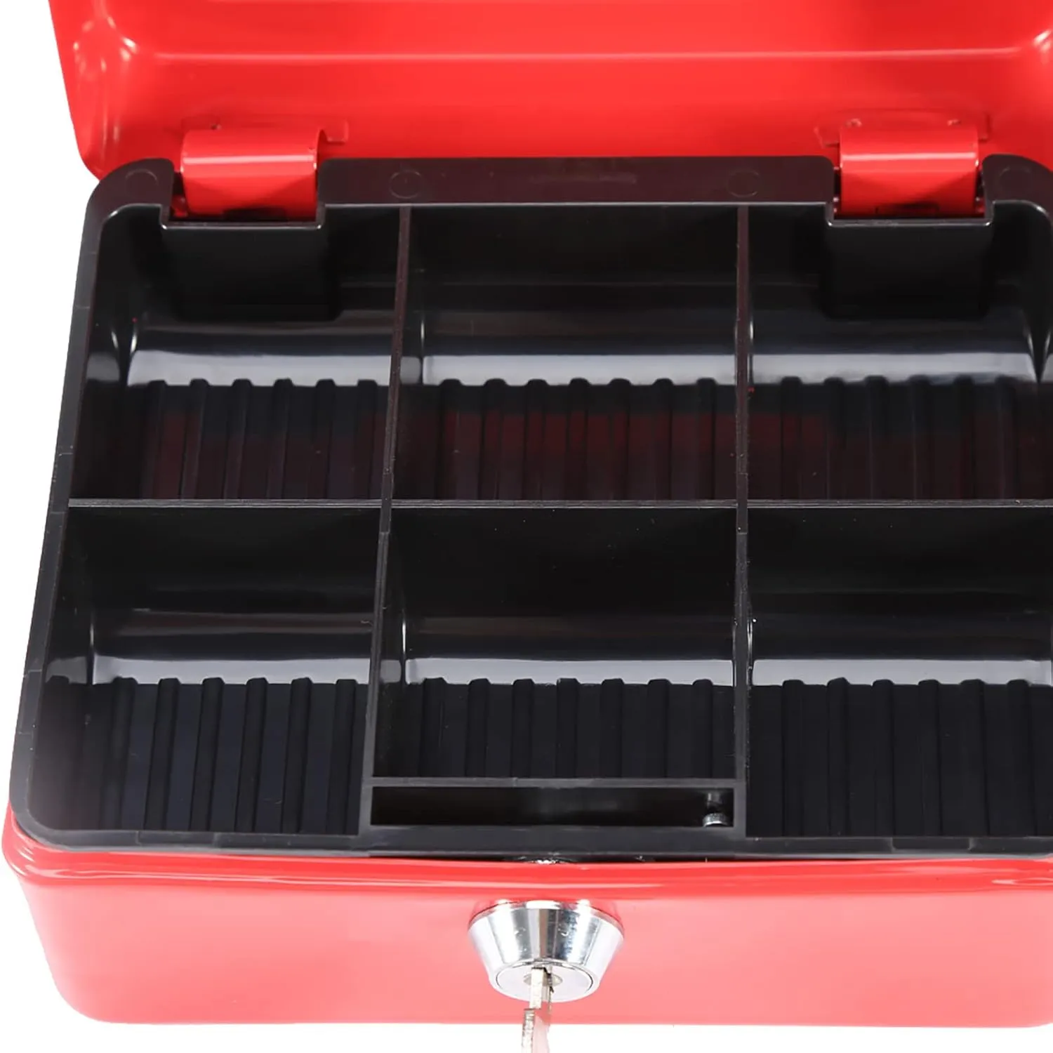 Steel Material Box Mini Box with 2 Keys Smooth Handle, for Jewelry Storage (Small Size Red 35x30x67cm/13 78x11 81x26 38in)