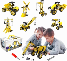STEM Educational Building Blocks - 100 pcs Toys Stem Kit for Kids Ages 4 5 6 7 8 9  Engineering Building Blocks Kit Sets Boys Science Kit Tinker Toys, QH123