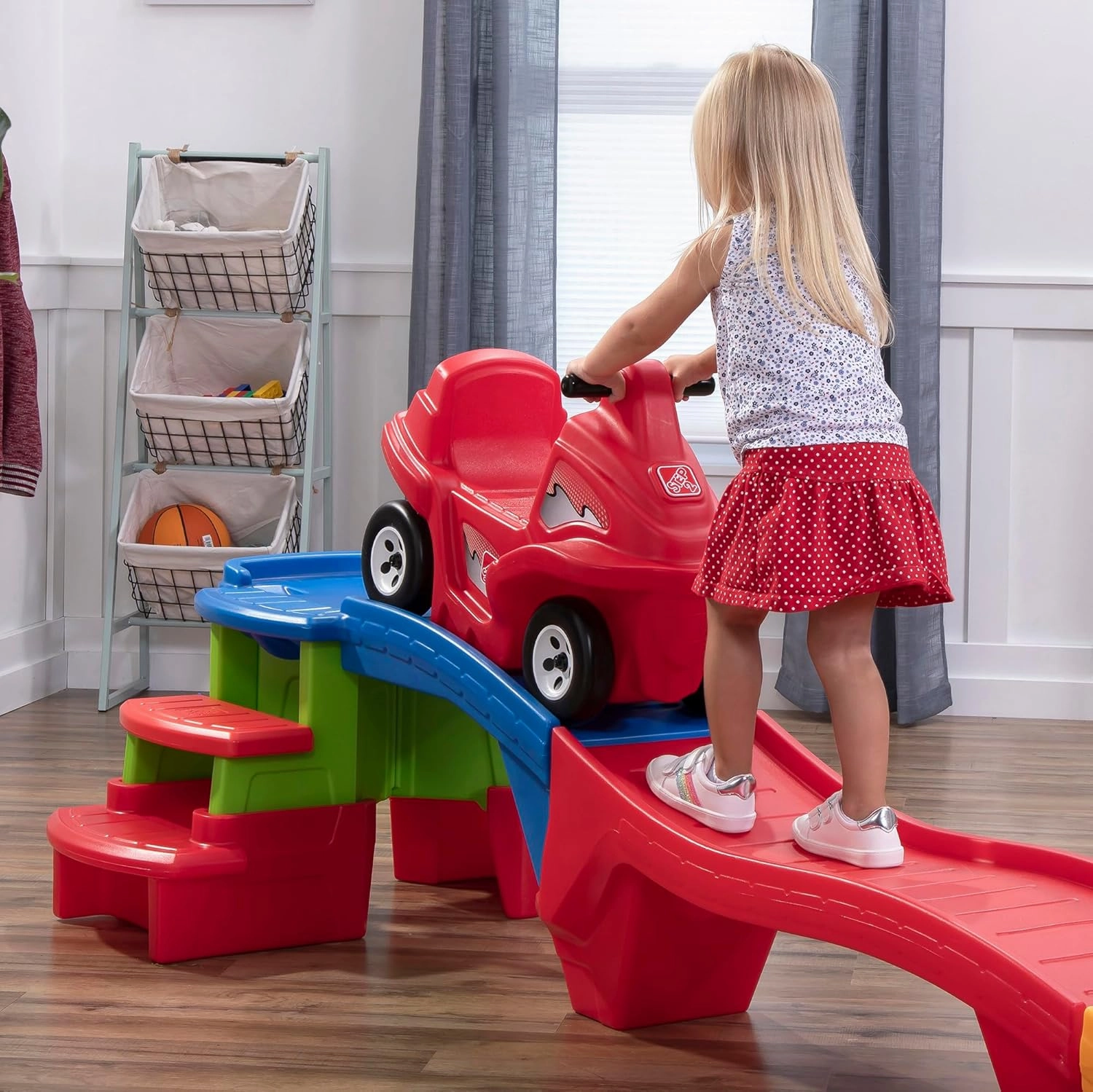 Step2 Farther & Faster Coaster Track Expansion Pack, Extra 3 Feet, Kids Ride On Toy Roller Coaster Track, Push Car, Indoor/Outdoor Playset, Made of Durable Plastic, For Toddlers 2-5 Years Old