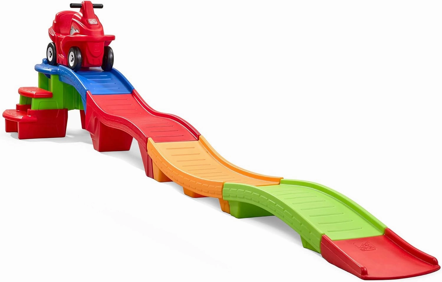 Step2 Farther & Faster Coaster Track Expansion Pack, Extra 3 Feet, Kids Ride On Toy Roller Coaster Track, Push Car, Indoor/Outdoor Playset, Made of Durable Plastic, For Toddlers 2-5 Years Old