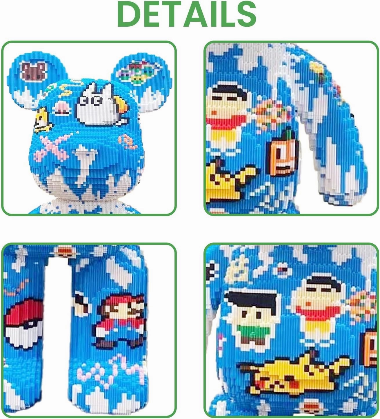 Sticker Graffiti Bear Building Blocks (21950 PCS), 3D Micro Animal DIY Bear Building Blocks for Adults & Teenager, Creative Toys Ideal Gift for Family & Friends