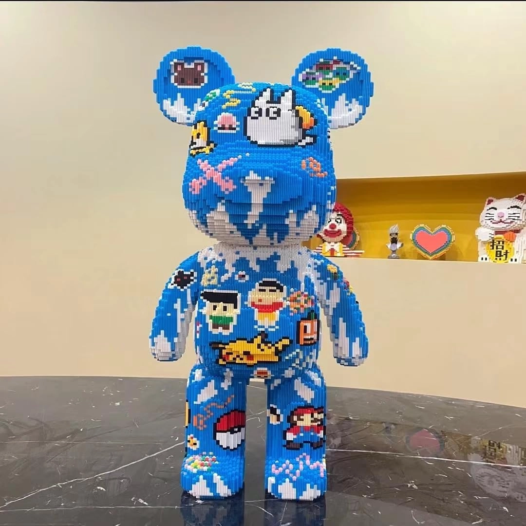 Sticker Graffiti Bear Building Blocks (21950 PCS), 3D Micro Animal DIY Bear Building Blocks for Adults & Teenager, Creative Toys Ideal Gift for Family & Friends