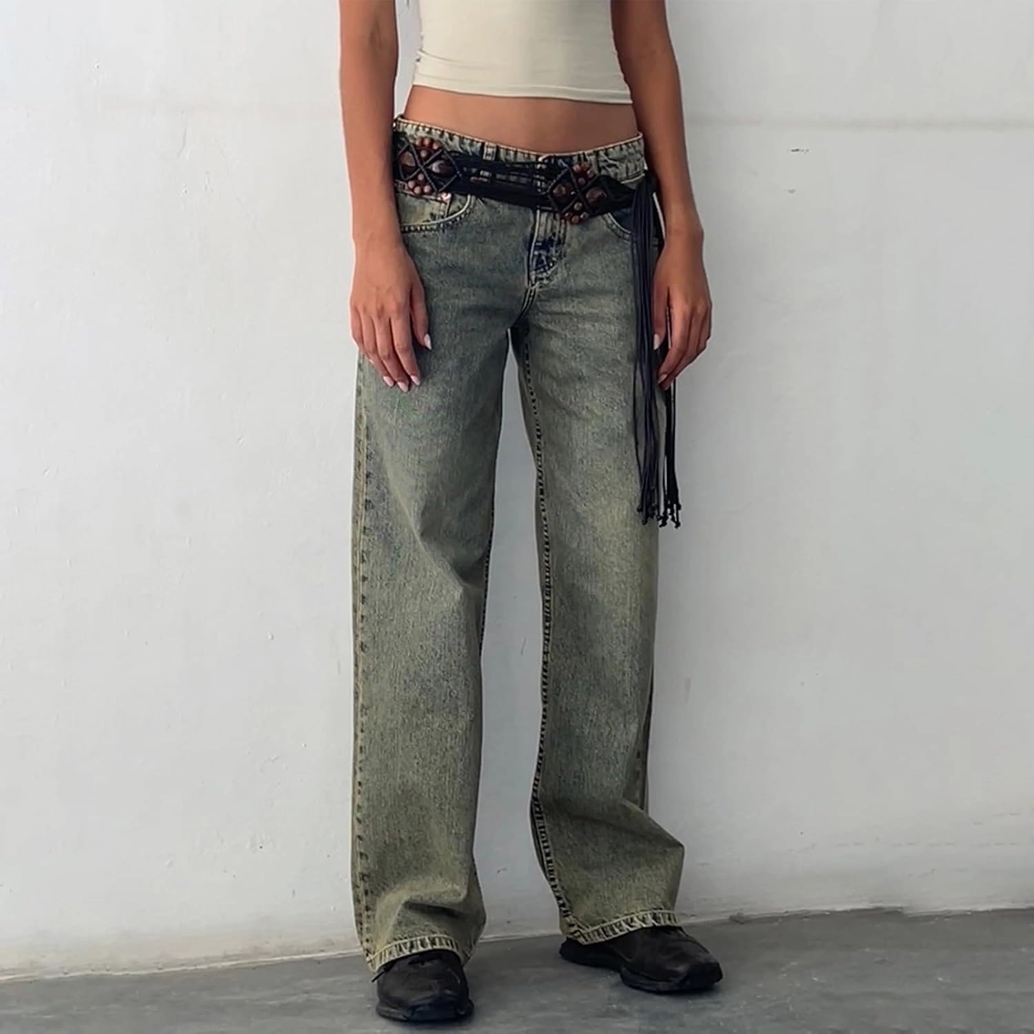 Straight Leg Jeans for Women,High Waisted Wide Leg Loose Microelastic Boyfriend Denim Pants Baggy Jeans for Women Y2K