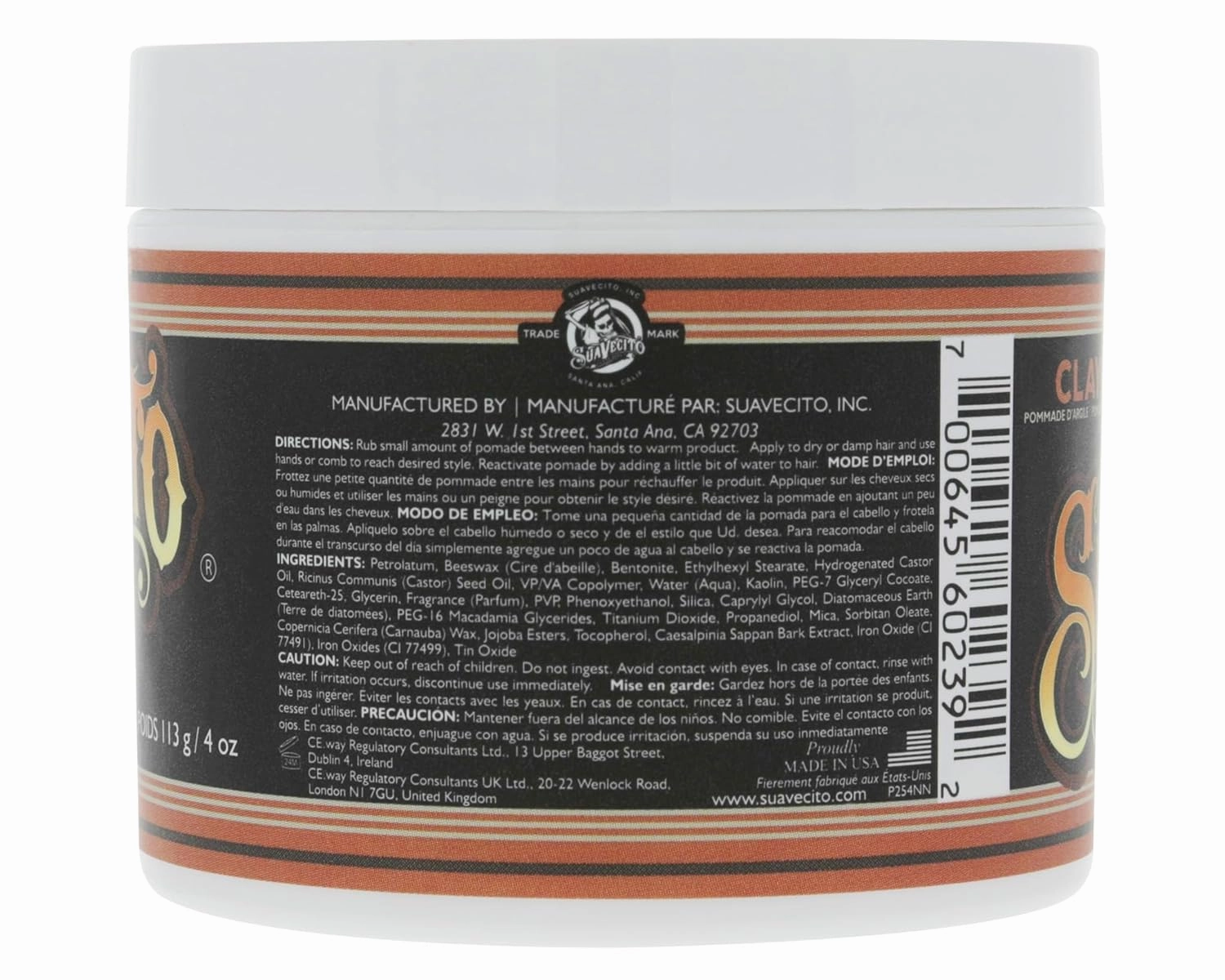 Suavecito Pomade Firme Clay - Strong Hold Hair Clay For Men - Low Shine Matte Hair Clay Pomade For Natural Texture Hairstyles