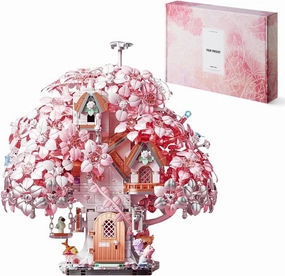 Succulents Flower Bouquet Building Set, Artificial Cherry Tree Artificial Flowers Plants, Office Home Decor, Creative Building Project for Adults, Gifts Ideas for Women
