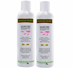 Sulfate Free Moisturizing Shampoo 2x 250ml Set Infused with Moroccan Argan Oil