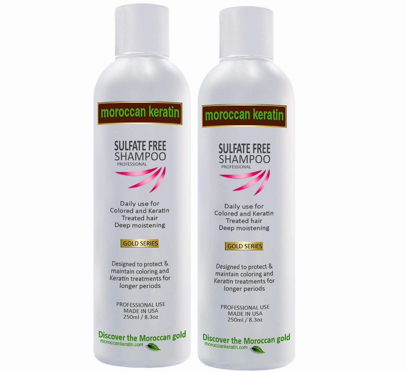 Sulfate Free Moisturizing Shampoo 2x 250ml Set Infused with Moroccan Argan Oil