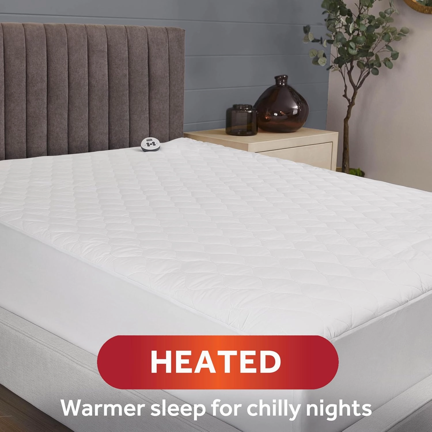 Sunbeam Restful Quilted Water Resistant Heated Mattress Pad - Twin