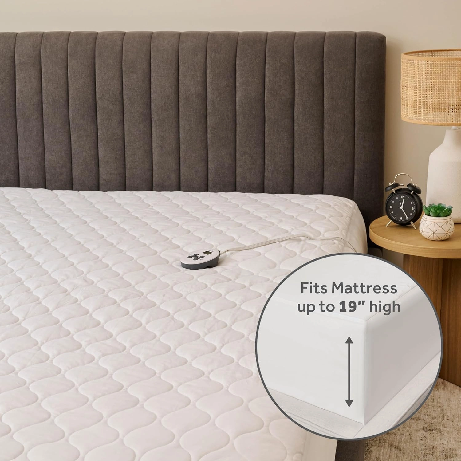 Sunbeam Restful Quilted Water Resistant Heated Mattress Pad - Twin